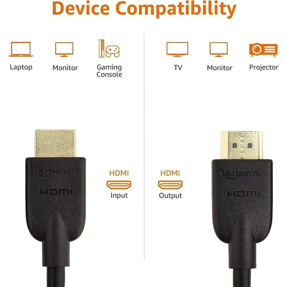 2PK AMAZON BASICS HDMI CABLE 3FT LONG VALUE PACK HIGH PERFORMANCE